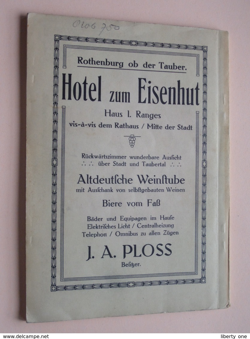 Führer Durch ROTHENBURG O. Tbr. Von Schnizlein ( Zie Foto's ) 1911 ! - Dépliants Touristiques