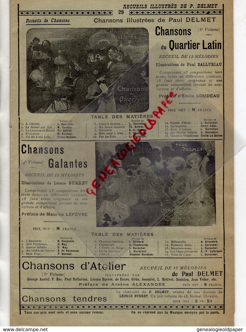 75- PARIS- CATALOGUE PARTITIONS COLLECTION LITOFF- ENOCH-27 BD. ITALIENS- PIANO VIOLON VIOLONCELLE FLUTE-1897 - Partitions Musicales Anciennes