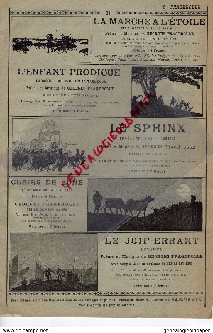 75- PARIS- CATALOGUE PARTITIONS COLLECTION LITOFF- ENOCH-27 BD. ITALIENS- PIANO VIOLON VIOLONCELLE FLUTE-1897