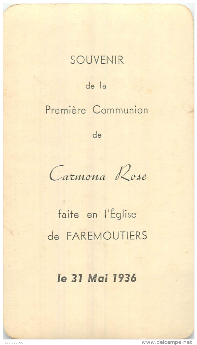 IMAGE RELIGIEUSE CANIVET   SOUVENIR COMMUNION EGLISE SAINTE FARE FAREMOUTIERS - Santini