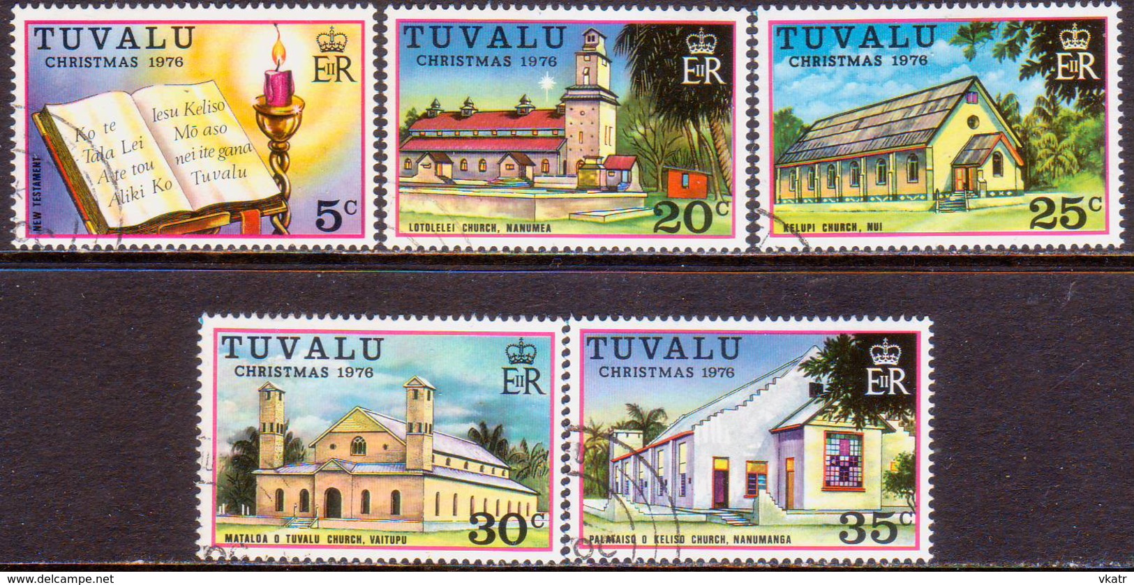 TUVALU 1976 SG #45-49 Compl.set Used Christmas - Tuvalu