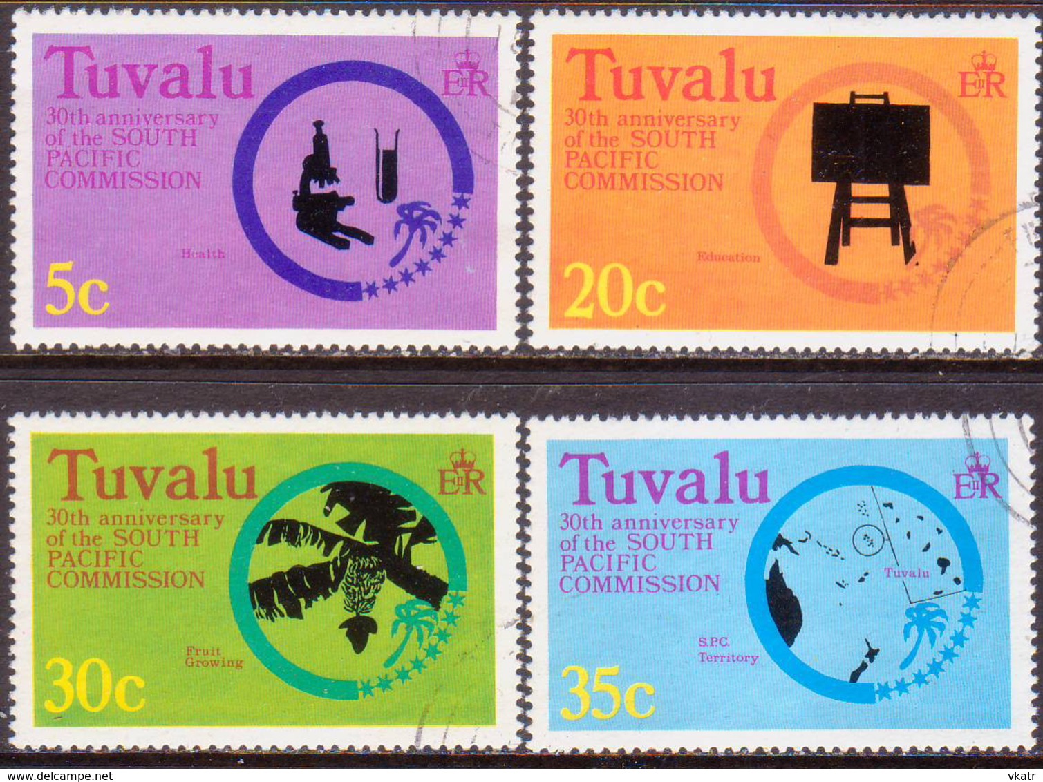 TUVALU 1977 SG #54-57 Compl.set Used South Pacific Commission - Tuvalu