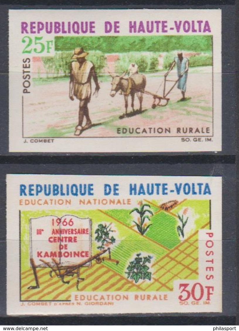 Haute Volta  Upper Volta 1966 N° 173 / 174  Education Rurale Imperf ** MNH - Agriculture