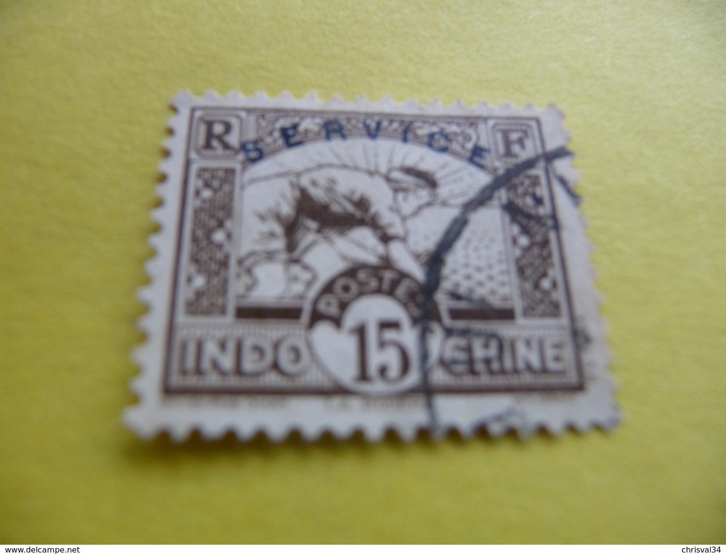 TIMBRE   INDOCHINE    SERVICE   N  8      COTE  2,00  EUROS    OBLITERE - Used Stamps