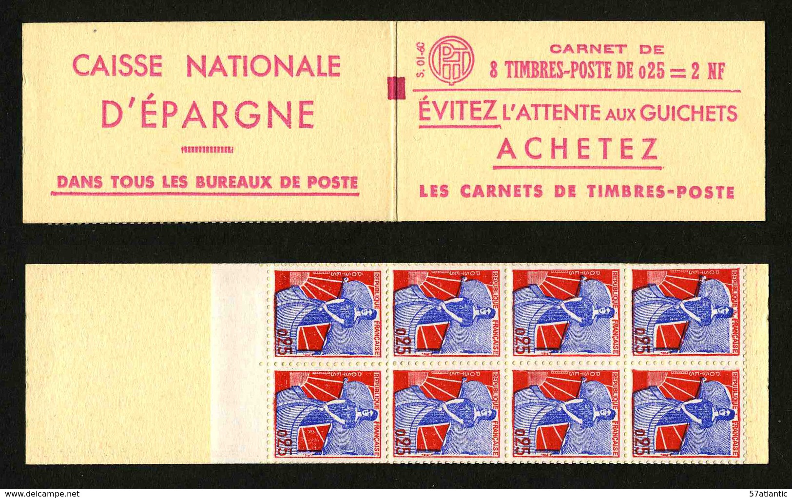 FRANCE - CARNET YT 1234 C1 - MARIANNE A LA NEF - S01-60 - CARNET DE 8 TIMBRES ** - Autres & Non Classés