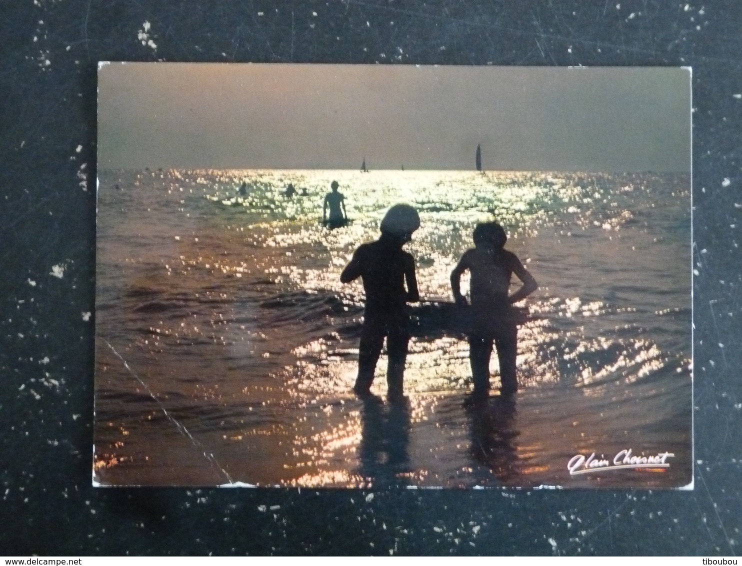 COUCHER DE SOLEIL SUR L OCEAN ET CITATION DE BERNARDIN DE SAINT PIERRE AU DOS - Fotografía