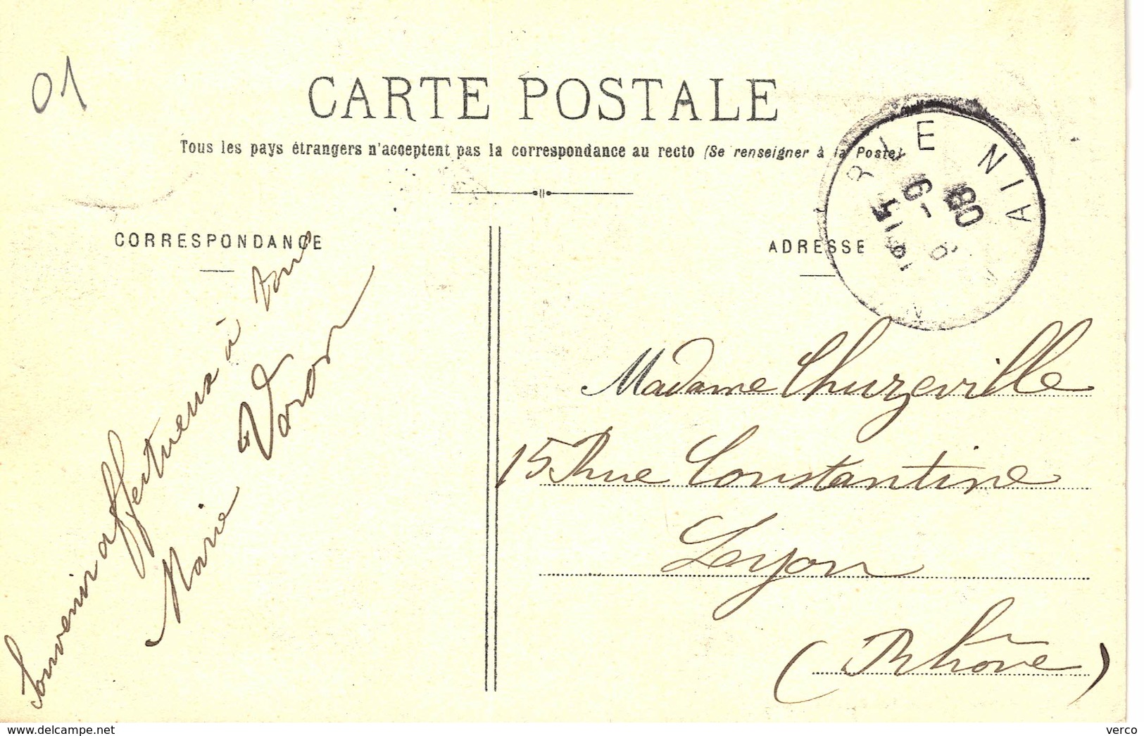 Carte Postale Ancienne De MONTMERLE - Non Classés