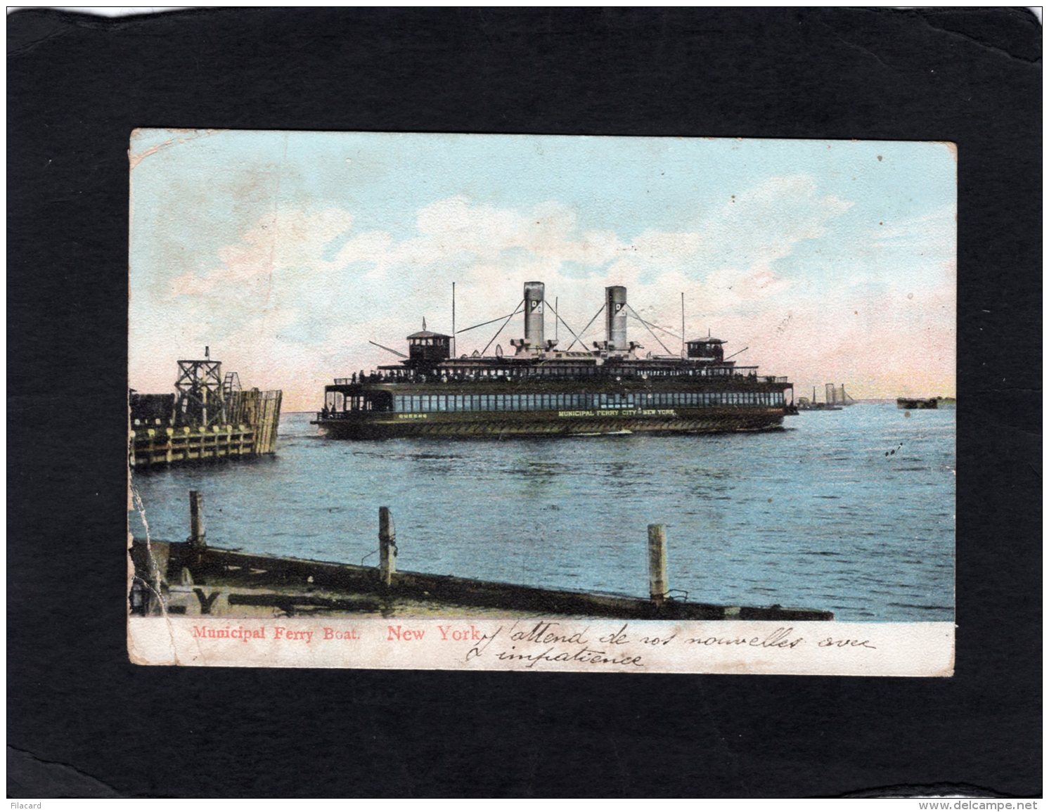 77017     Stati  Uniti,  Municipal  Ferry Boat,  New York,  VGSB  1907 - Trasporti