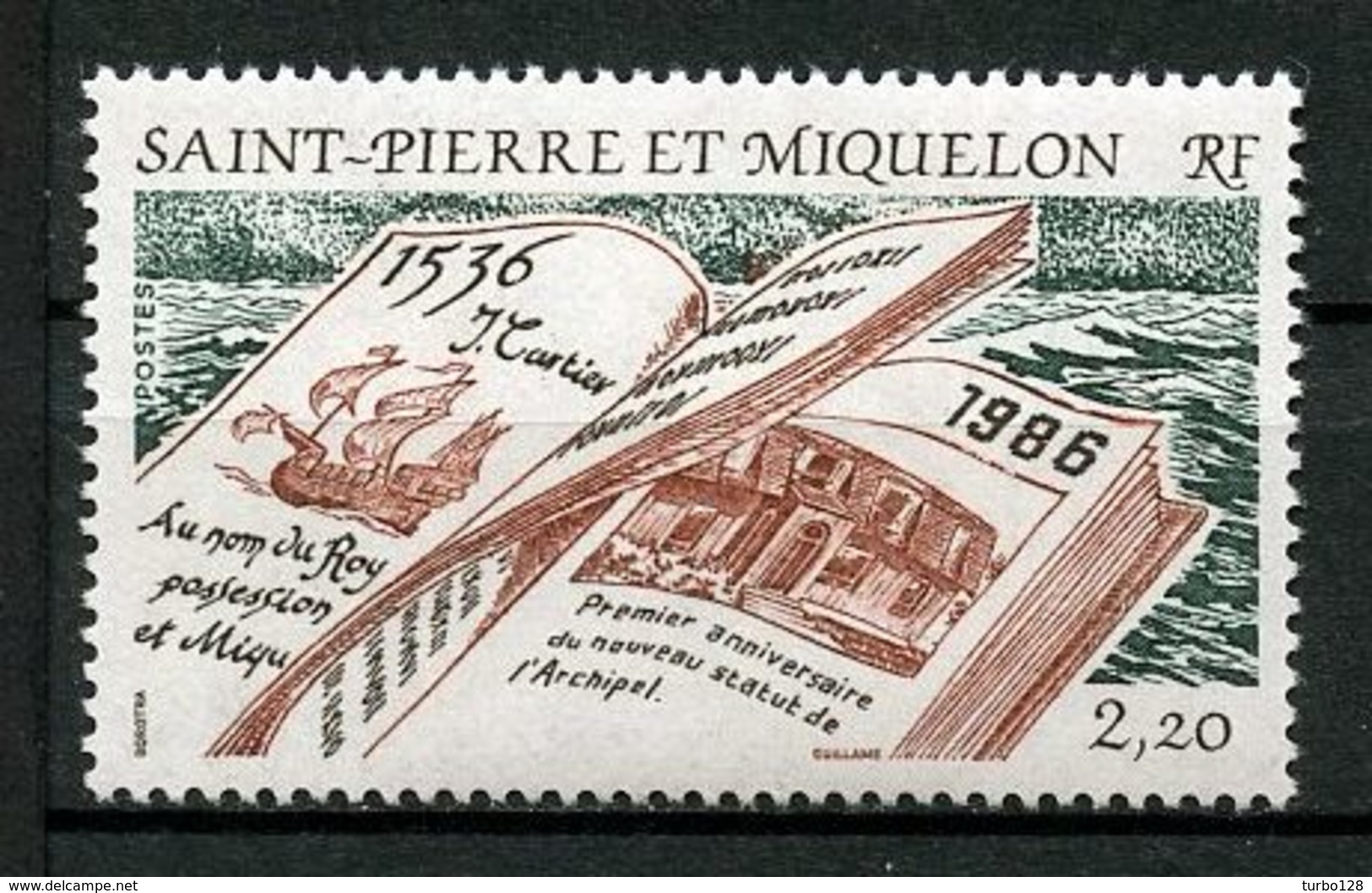 SPM MIQUELON 1986 N° 470 ** Neuf MNH Superbe Cote 1.70 €  Jacques Cartier Bateaux Boats Sailboat Transports - Neufs