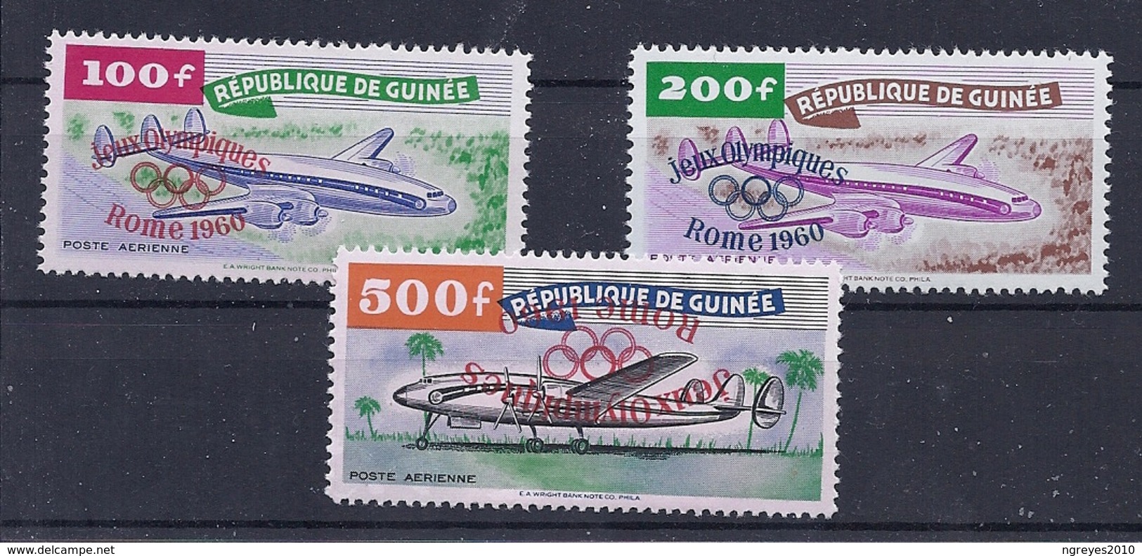 180027945  GUINEA  YVERT  AEREO  Nº  11/3  **/MNH (Nº 13 CON SOBRECARGA INVERSA) - República De Guinea (1958-...)