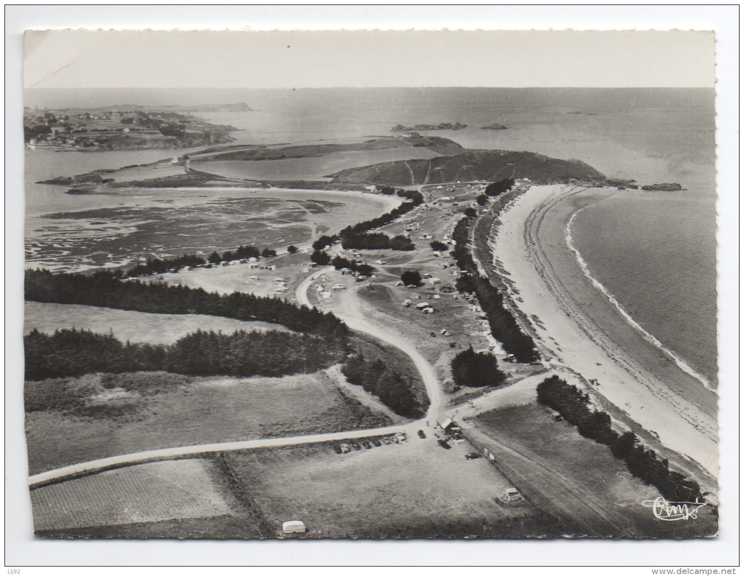 CPSM GF 35 - SAINT COULOMB (Ille Et Vilaine) - 184-26 A. Vue Aérienne Du Camping De La Guimorais Et De La Côte - Saint-Coulomb