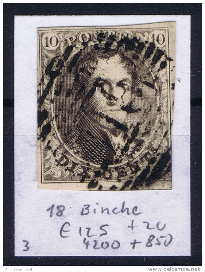 Belgium:  OBP Nr 3  Cancel 18 Binche - 1849-1850 Medallions (3/5)