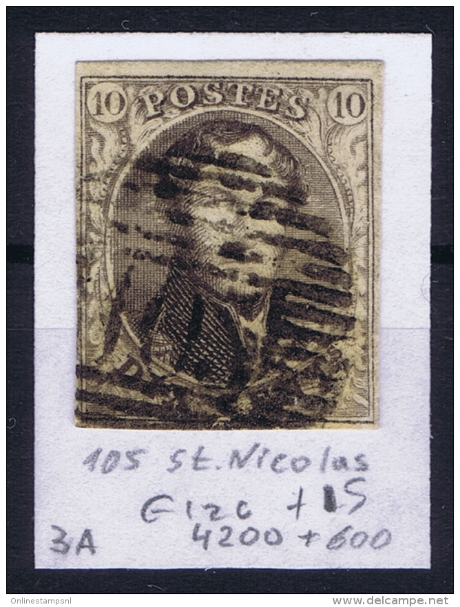 Belgium:  OBP Nr 3  Cancel 105 St Nicolas - 1849-1850 Medaillen (3/5)