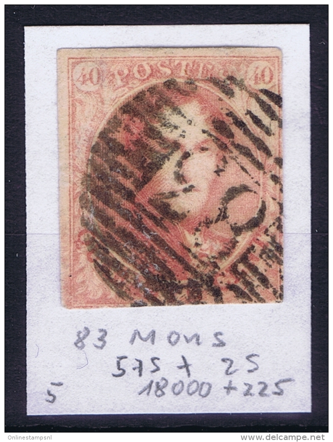 Belgium:  OBP Nr 5  Cancel 83 Mons - 1849-1850 Medaillen (3/5)