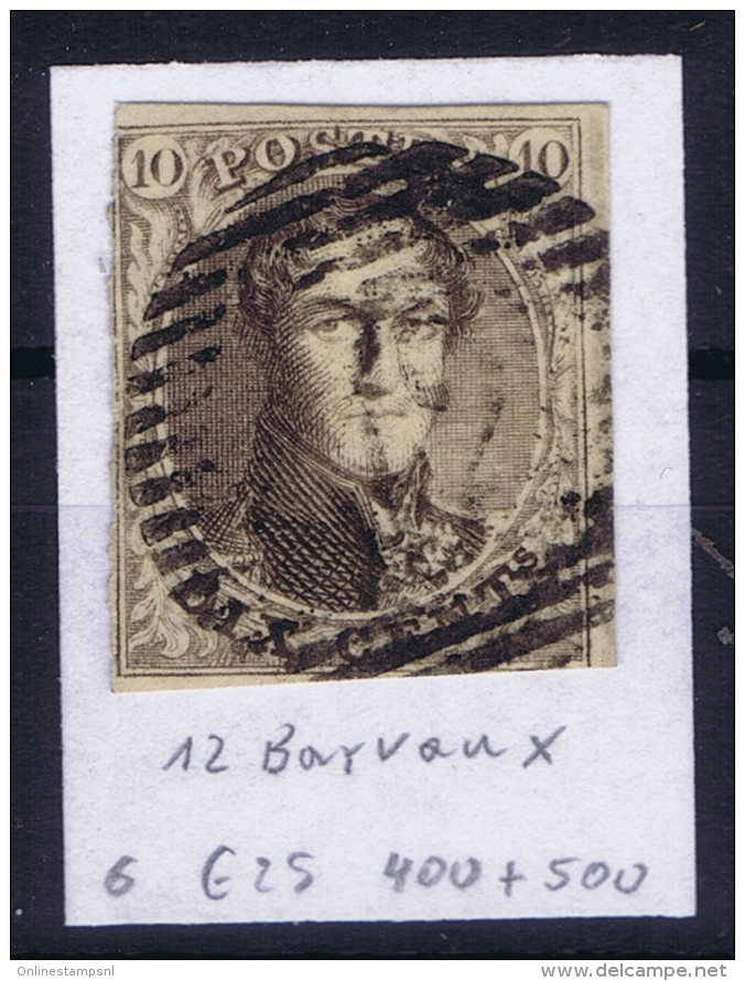 Belgium:  OBP Nr 6  Cancel 12 Barvaux - 1851-1857 Medaillons (6/8)