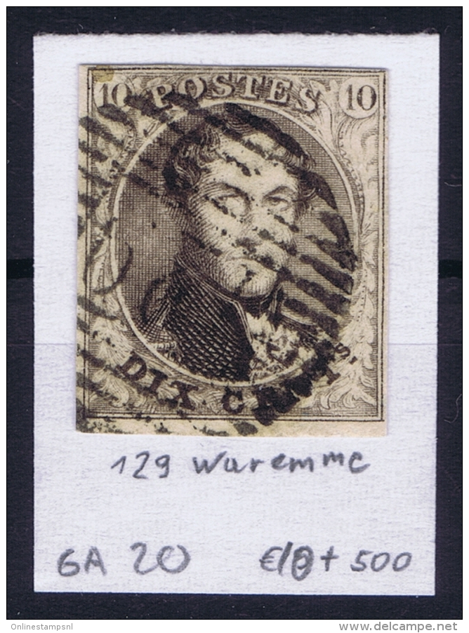 Belgium:  OBP Nr 6  Cancel 129 Wareme - 1851-1857 Médaillons (6/8)