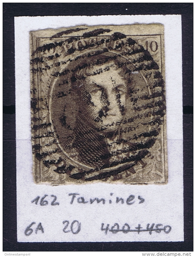 Belgium:  OBP Nr 6  Cancel 162 Tamines - 1851-1857 Medaglioni (6/8)