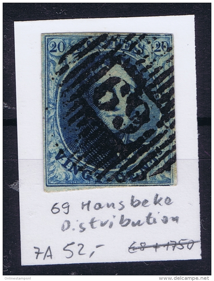 Belgium:  OBP Nr 7 Cancel  69 Hansbeke Distribution - 1851-1857 Médaillons (6/8)