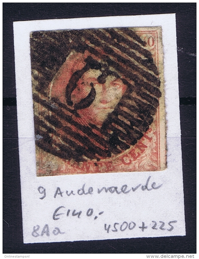 Belgium:  OBP Nr 8  Cancel 9 Audenaerde - 1851-1857 Médaillons (6/8)