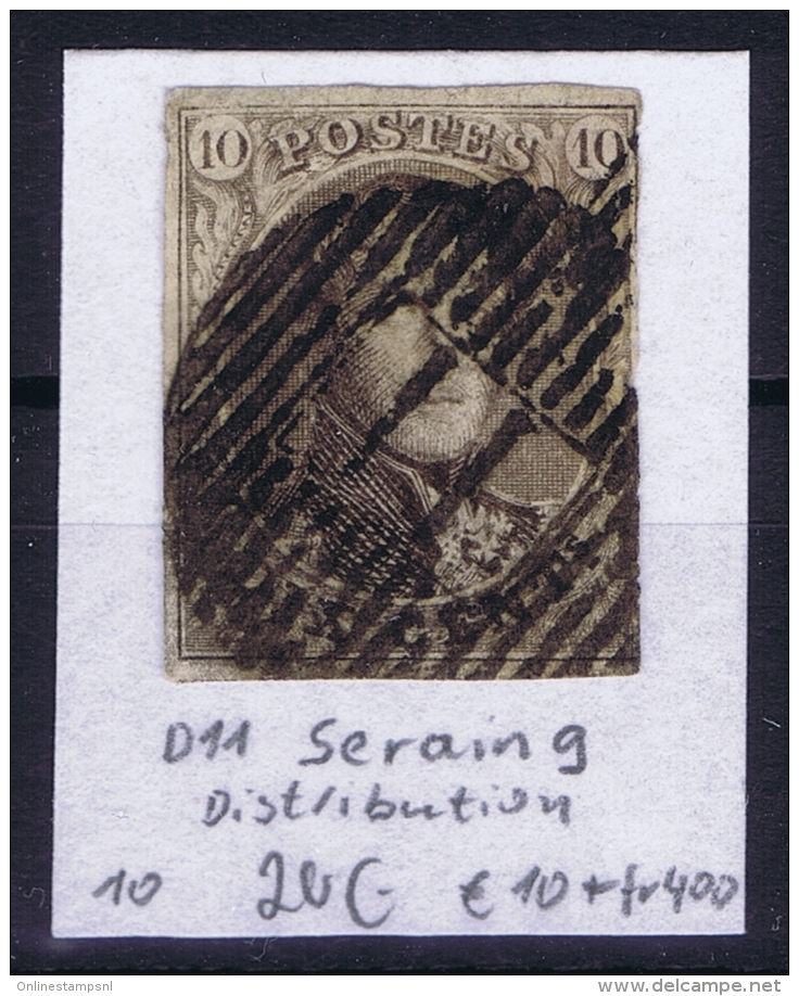 Belgium:  OBP Nr 10 Cancel  D11 Serang Distribution - 1858-1862 Medallions (9/12)