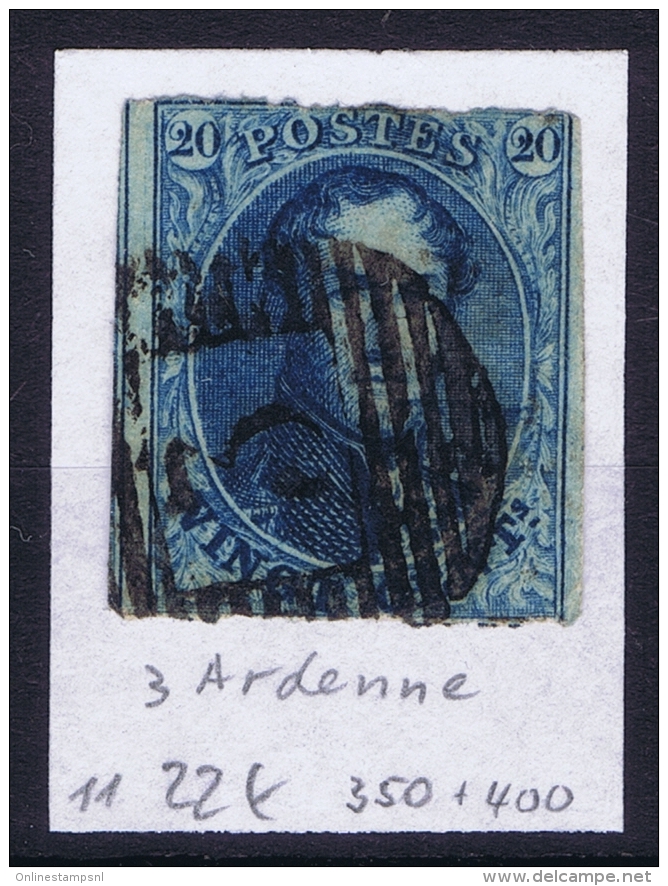 Belgium OBP Nr 11 Cancel Nr 3 Andenne - 1858-1862 Medallions (9/12)