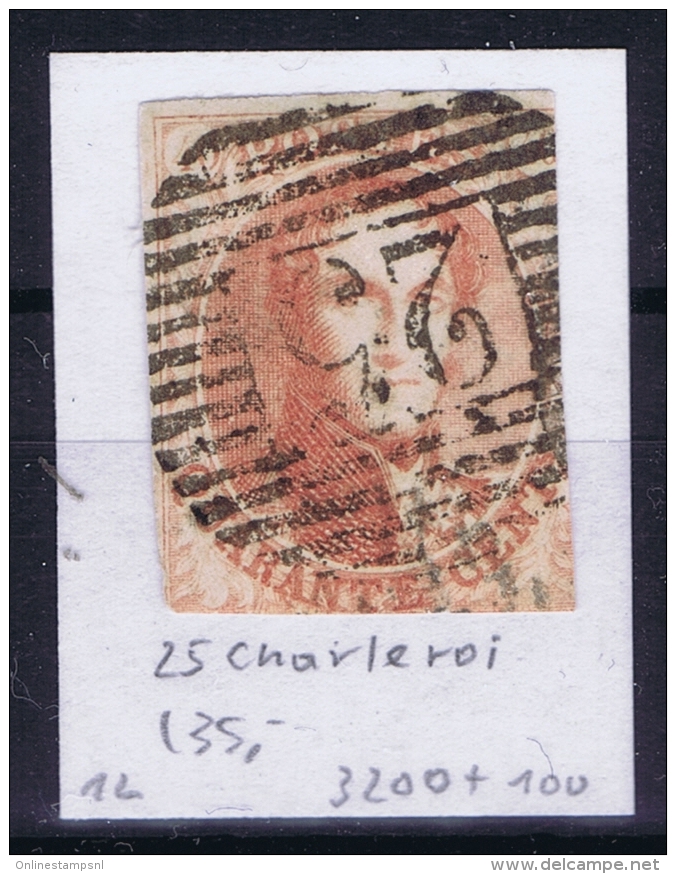 Belgium OBP Nr 12 Cancel Nr 25  Charleroi - 1858-1862 Medallions (9/12)