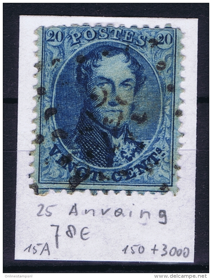 Belgium OBP Nr 15  Cancel  25 Anvaing Or 252 - 1863-1864 Medaglioni (13/16)