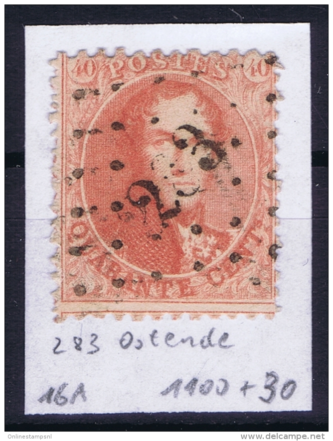 Belgium OBP Nr 16  Cancel  283 Ostende - 1863-1864 Medallions (13/16)