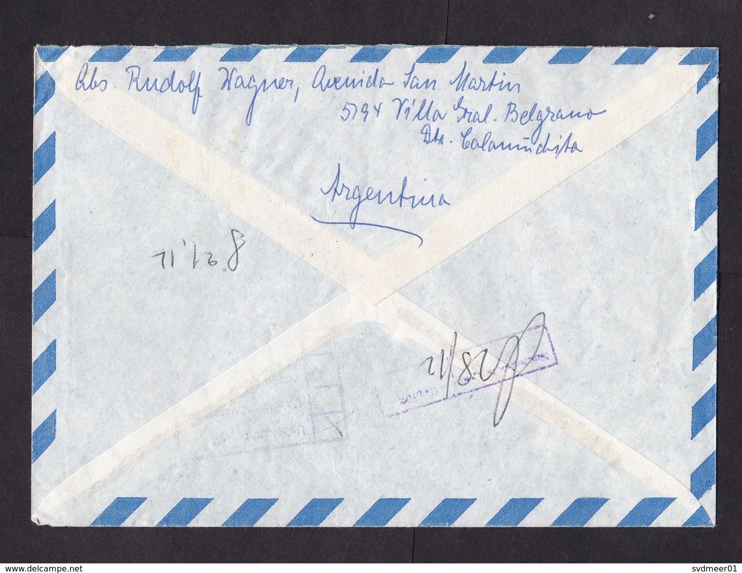 Argentina: Airmail Cover To Germany, 1979, 4 Stamps, Military Geography, Map, Returned, Retour Markings (traces Of Use) - Brieven En Documenten