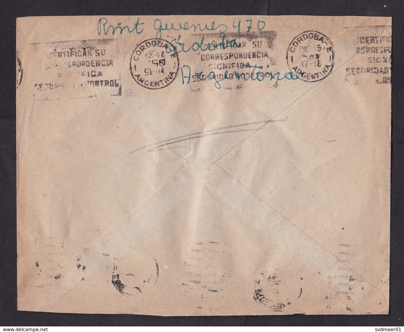 Argentina: Cover To Movie Star Jerry Lewis, 1960, Uncalled For At Columbia Pictures, Returned, Retour (traces Of Use) - Storia Postale