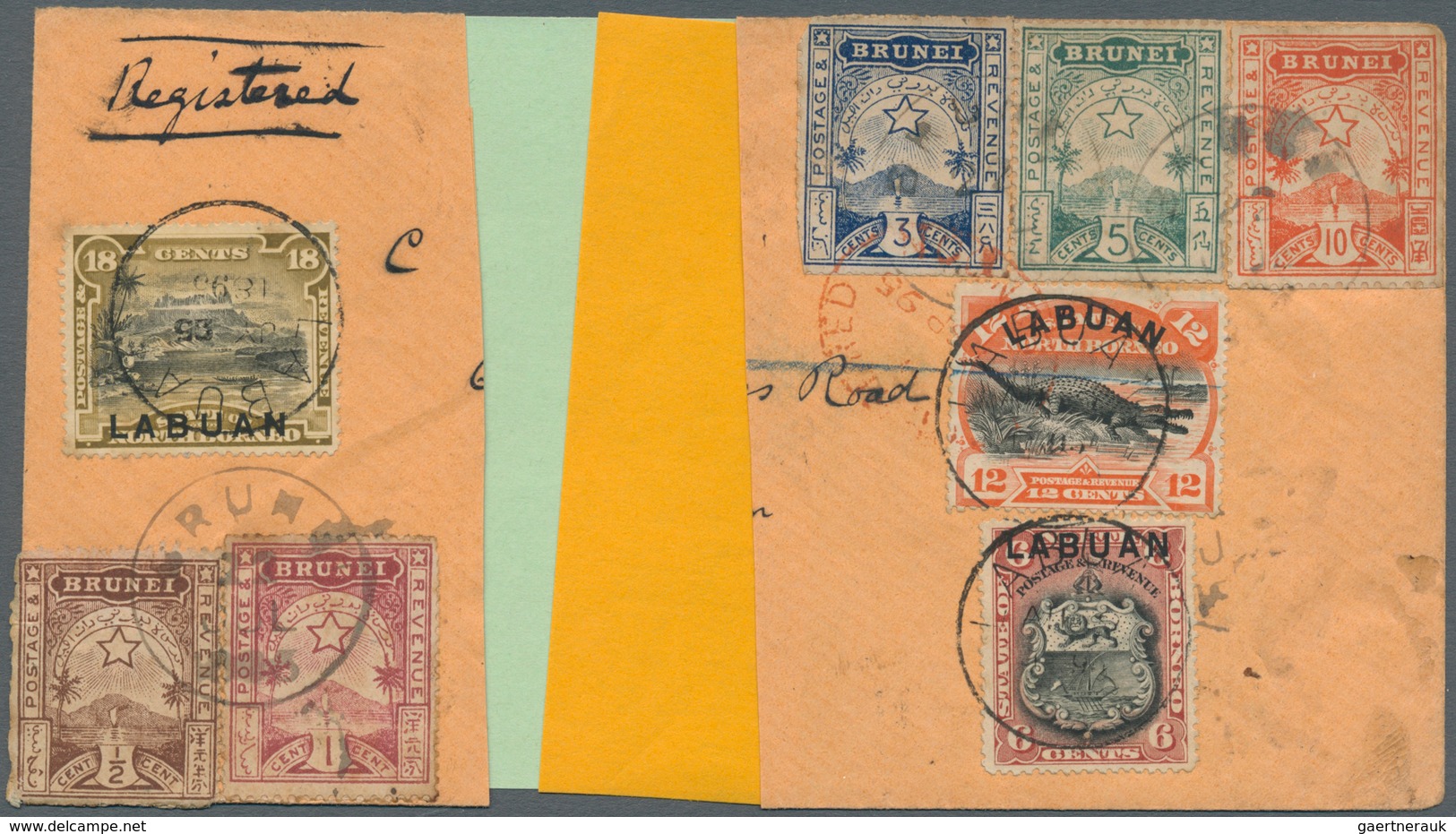 05002 Brunei: 1895 First Issue ½c. Brown, 1c. Brown-lake, 3c. Blue, 5c. Blue-green And 10c. Orange-red Use - Brunei (1984-...)