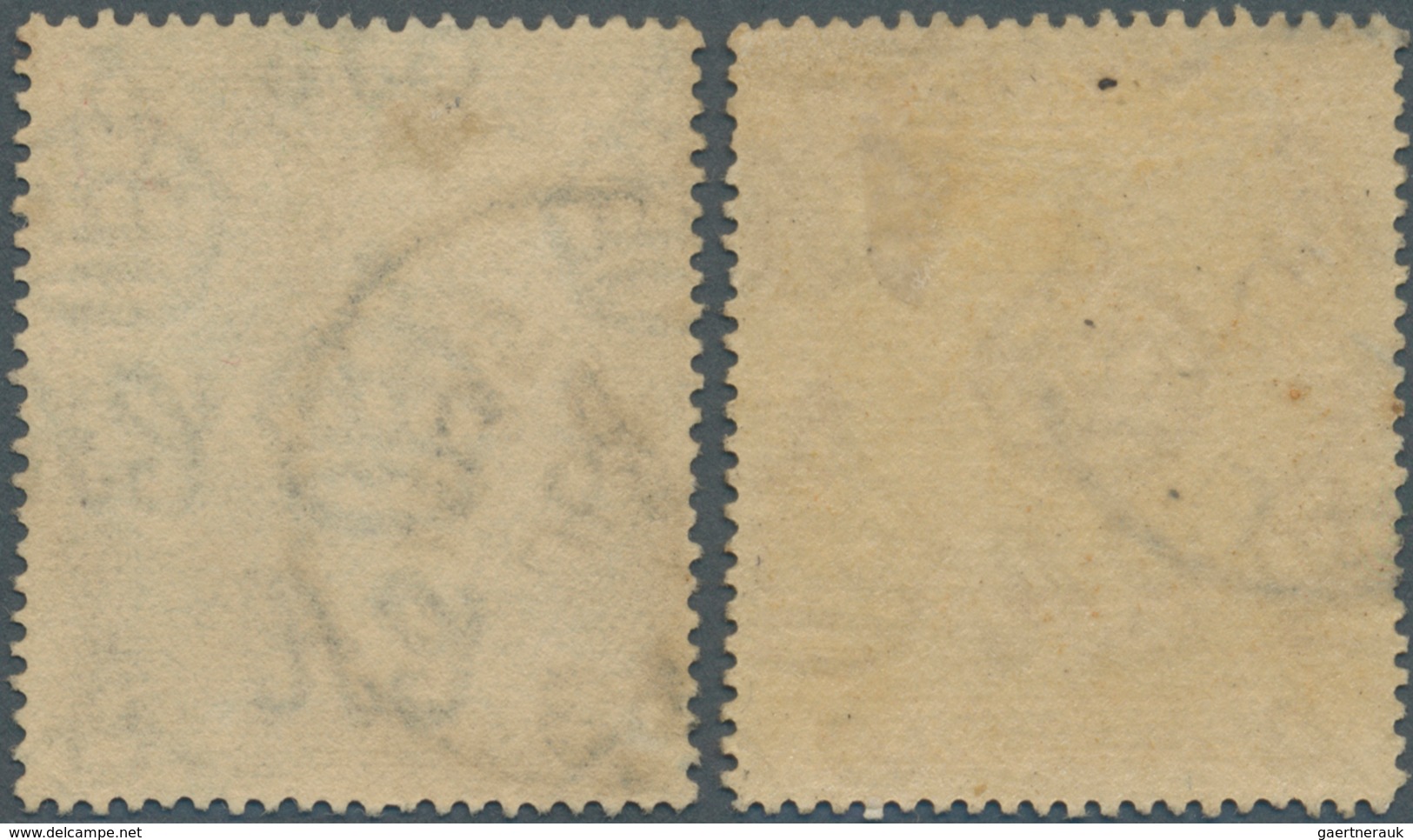 05036 Brunei: 1924/1933, 'Huts And Canoe' 5c. Orange And 5c. Brown Both With Variety 'RETOUCHED 5c', Very - Brunei (1984-...)