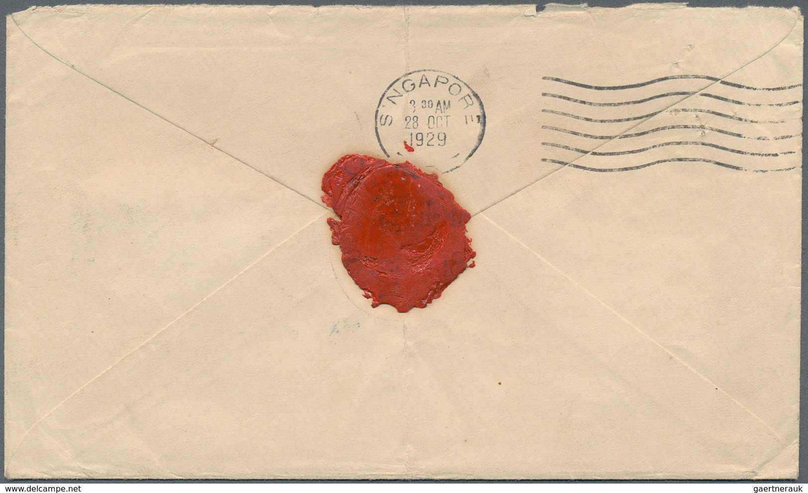 05038 Brunei: 1929, 6 C Black, Single Franking On Cover With Cds BRUNEI, 22 OCT 1929 (Proud Type D7), Sent - Brunei (1984-...)