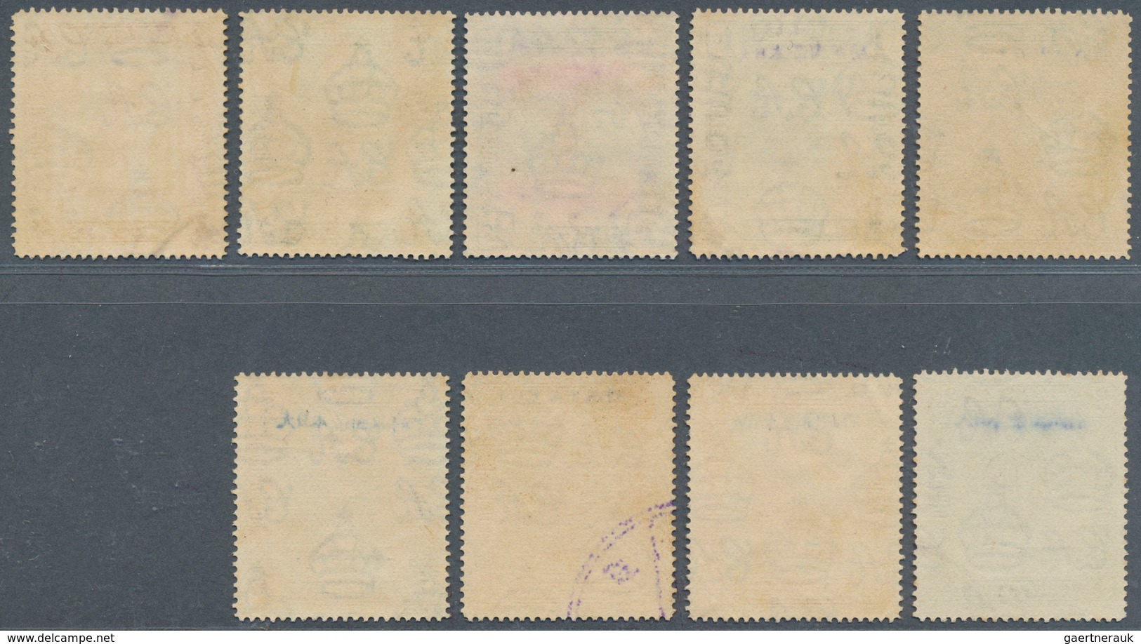 05052 Brunei: Japanese Occupation, 1942, 1 C. With Violet Ovpt. (2), With Red Ovpt., 2 C. Green, 2 C. Oran - Brunei (1984-...)