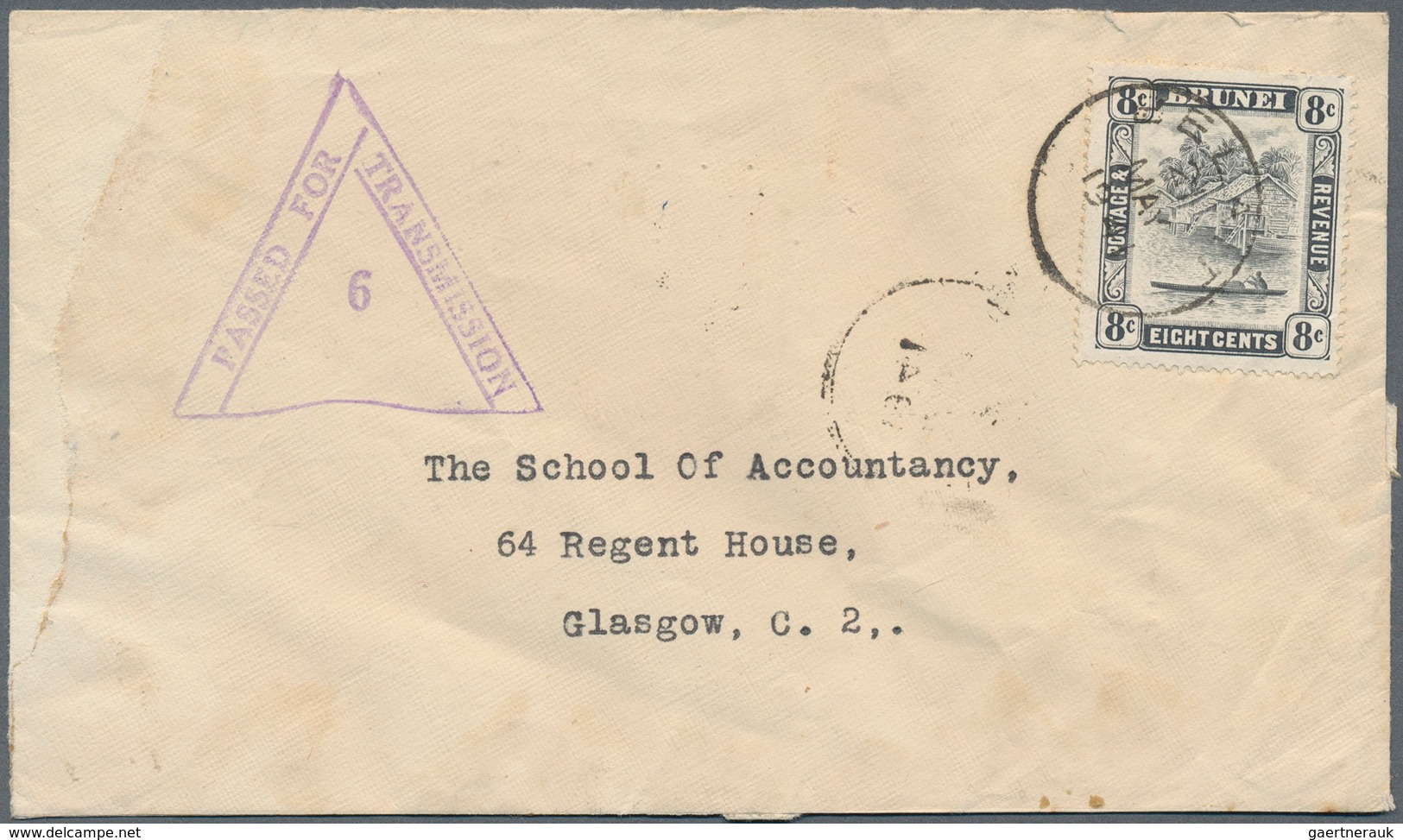 05103 Brunei - Stempel: 1941, 8 C Grey-black, Single Franking On Cover With Single Circle Dater BELAIT, 21 - Brunei (1984-...)