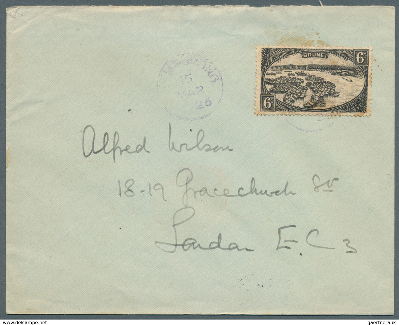 05119 Brunei - Stempel: TEMBURONG (type D3): 1926 (15.3.), Cover From Temburong To London At Correct 6c Im - Brunei (1984-...)