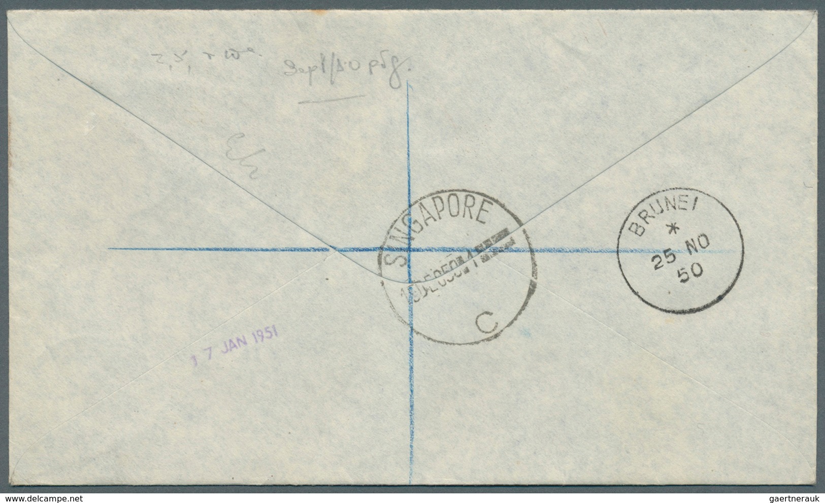 05122 Brunei - Stempel: TEMBURONG (type D6): 1947 (18.12.). Locally Adressed Cover With Correct 5c Local L - Brunei (1984-...)