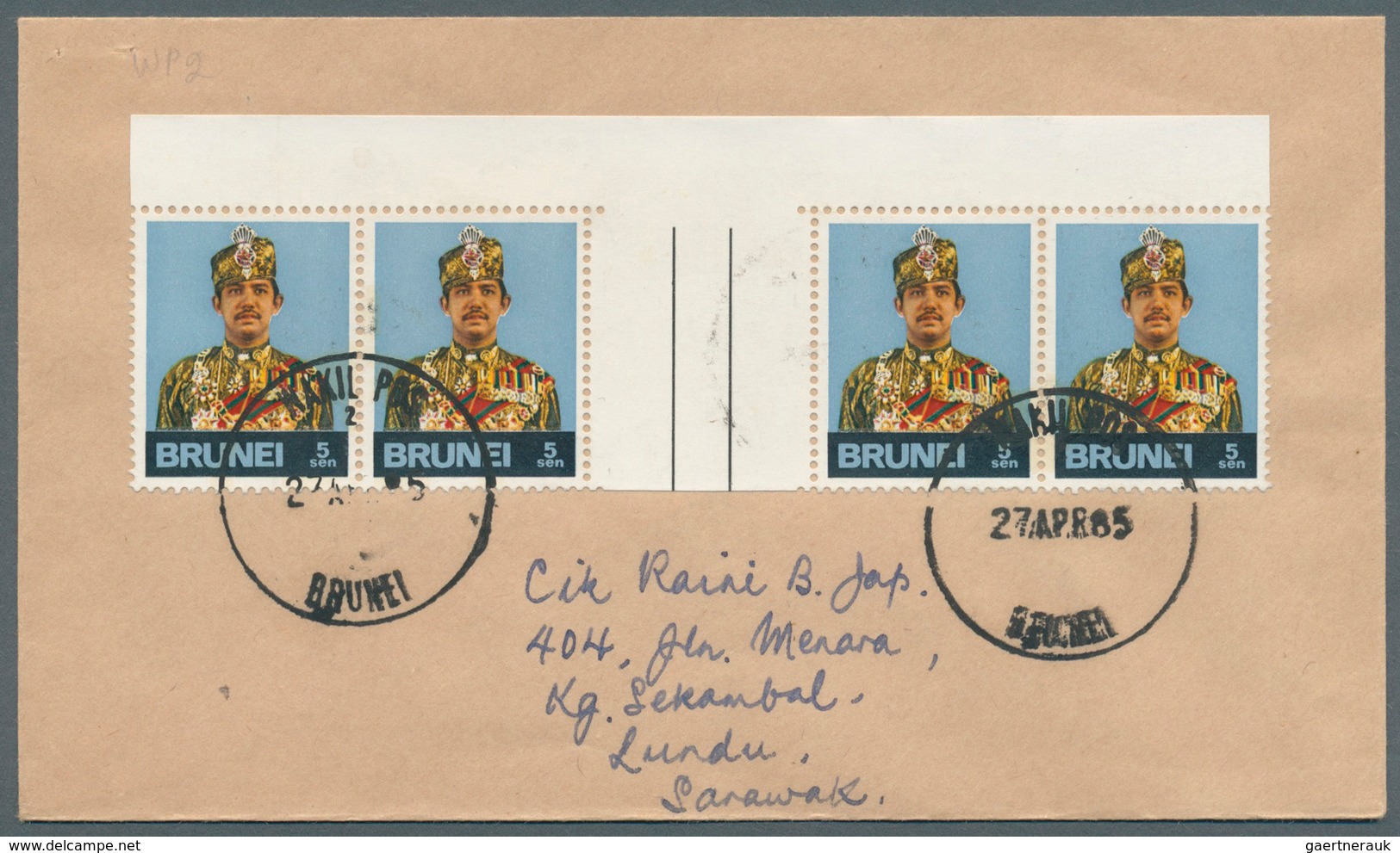 05132 Brunei - Stempel: WAKIL POS 1 And 2 (Postal Agency 1 And 2): 1981/85, Four Covers (two Of Each Postm - Brunei (1984-...)