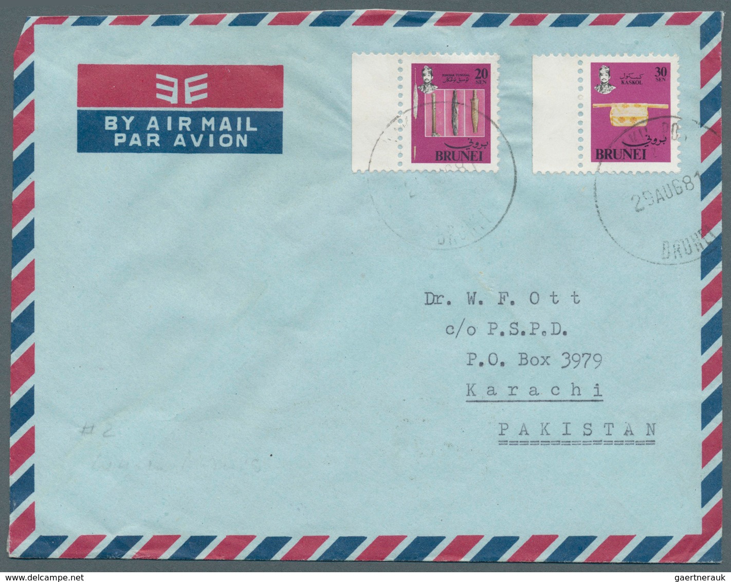 05132 Brunei - Stempel: WAKIL POS 1 and 2 (Postal Agency 1 and 2): 1981/85, four covers (two of each postm