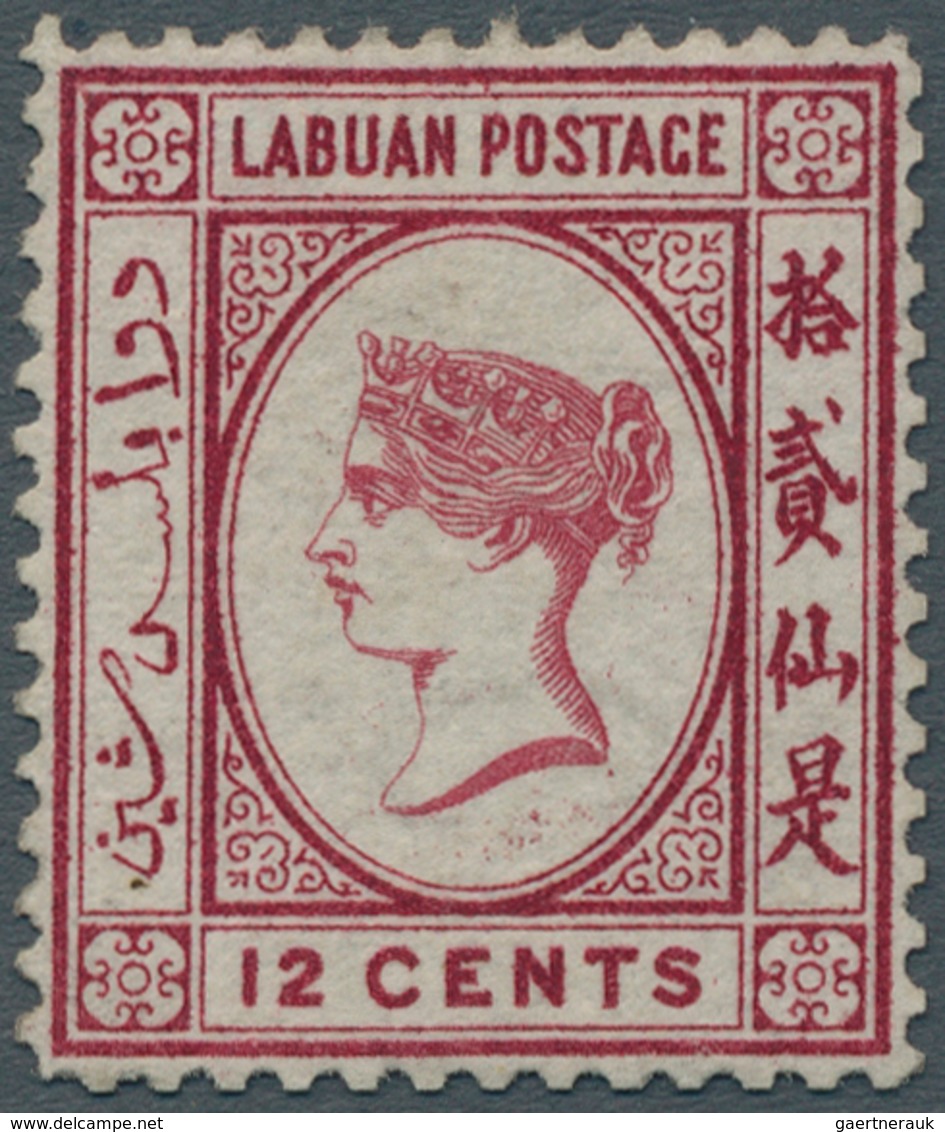 05135 Labuan: 1879 12c. Carmine, Wmk CA Over Crown (sideways), Mounted Mint With Small Part Original Gum, - Other & Unclassified