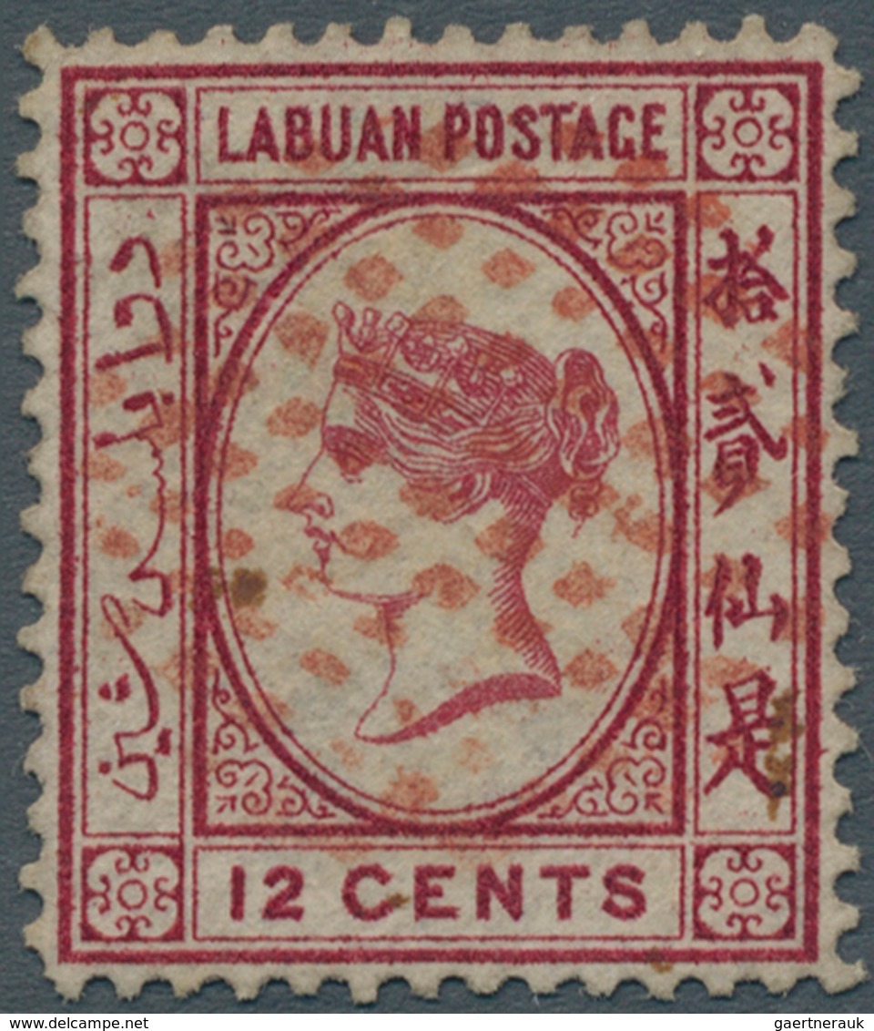 05136 Labuan: 1879, 12c. Carmine, Wmk CA Over Crown (sideways), Variety "No Right Foot To Second Chinese C - Other & Unclassified