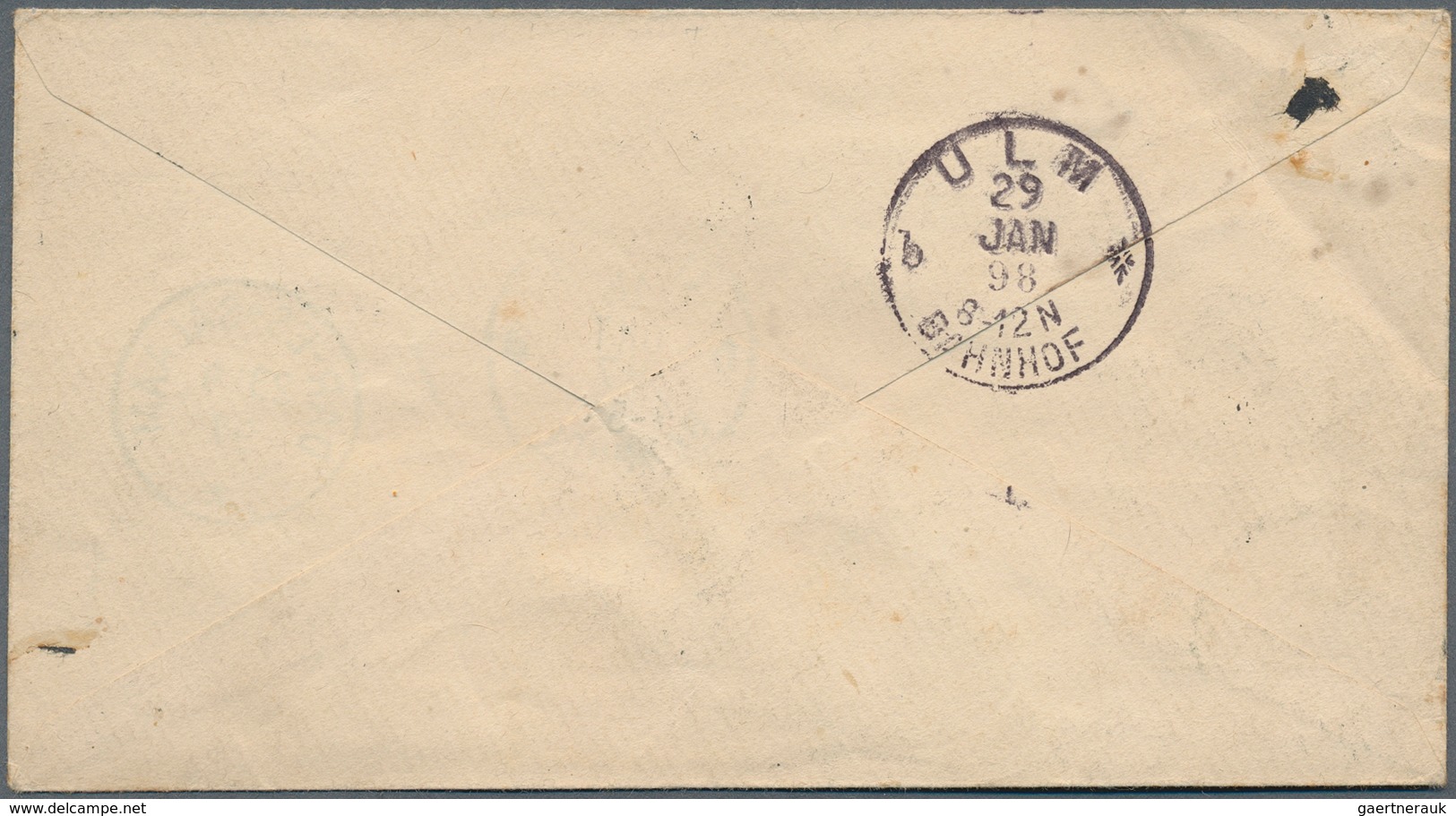 05206 Labuan: 1897, 18 C Black And Olive-bistre Together With 24 C Blue And Lilac-brown, Mixed Franking On - Sonstige & Ohne Zuordnung