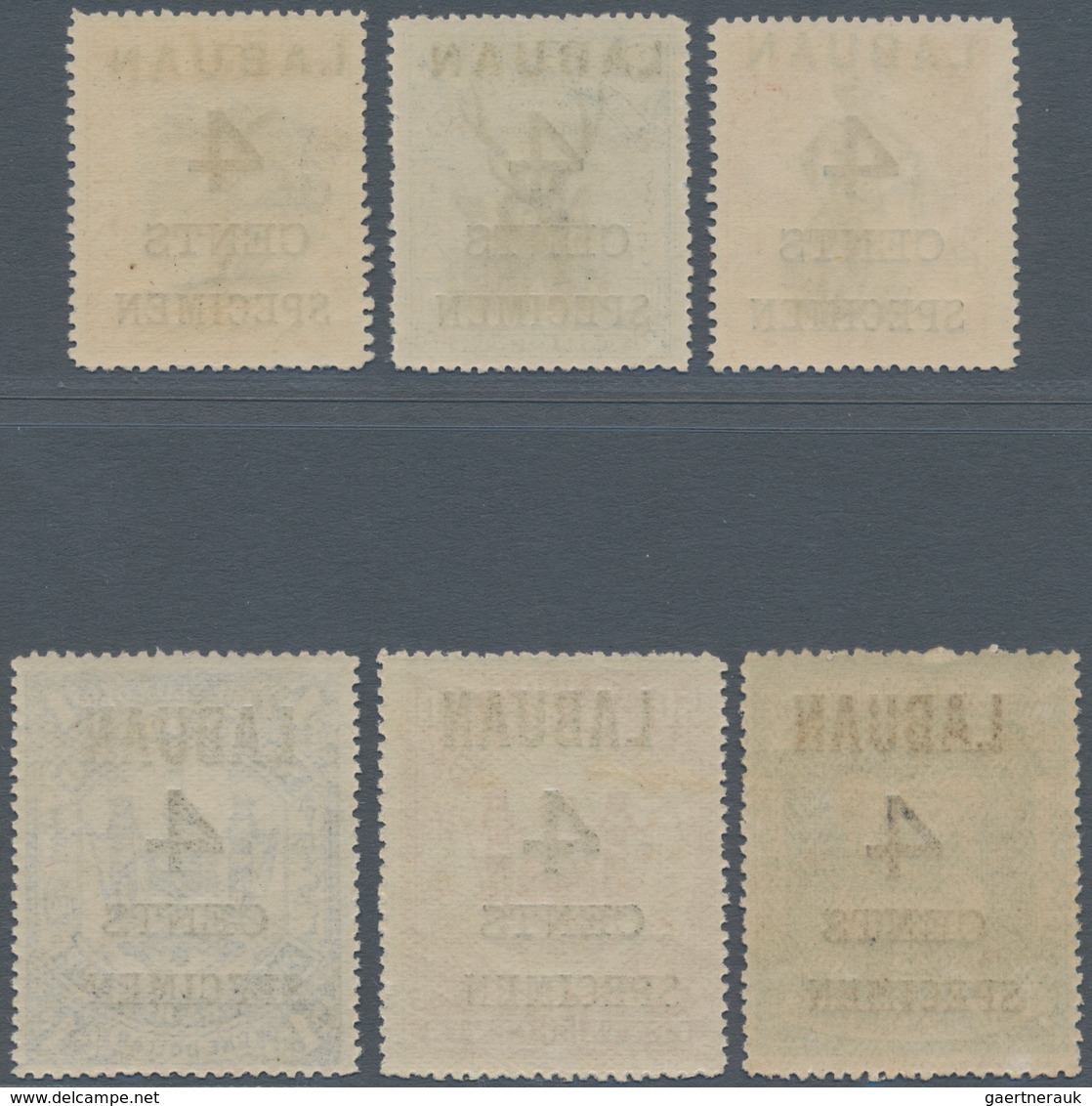 05209 Labuan: 1899, Pictorial And Coat Of Arms Definitives Surcharged '4 CENTS' Complete Set Of 12 Incl. T - Sonstige & Ohne Zuordnung