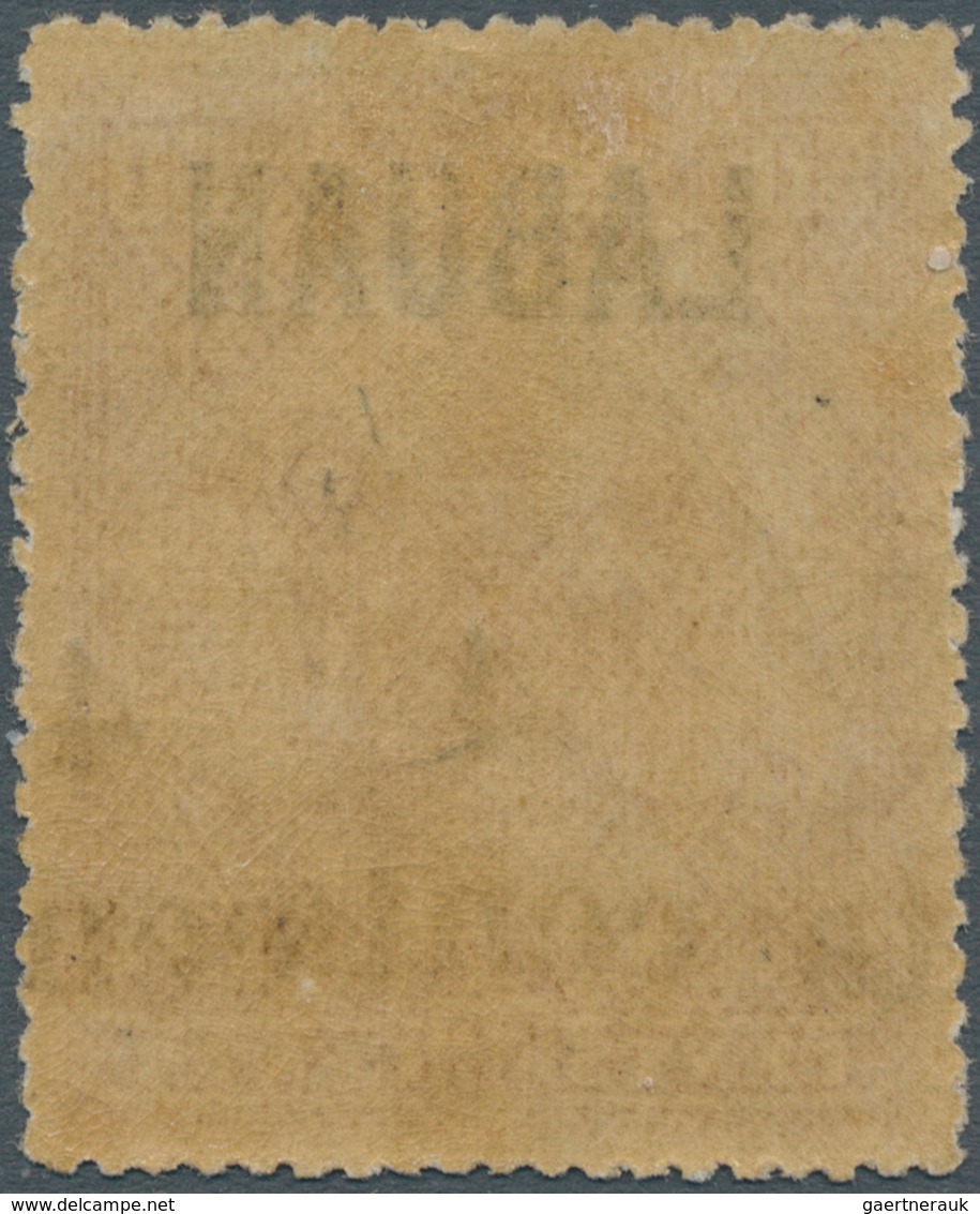 05224 Labuan: 1904 "4/cents" On 50c. Maroon, Variety "Surcharge Double", Mint Lightly Hinged With Large Pa - Other & Unclassified