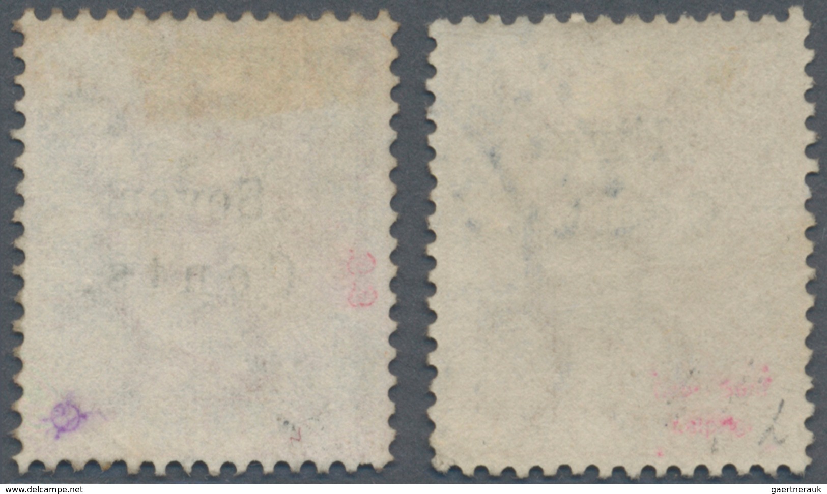 05273 Malaiische Staaten - Straits Settlements: 1879 5c. On 8c. Orange And 7c. On 32c. Pale Red Both Used, - Straits Settlements