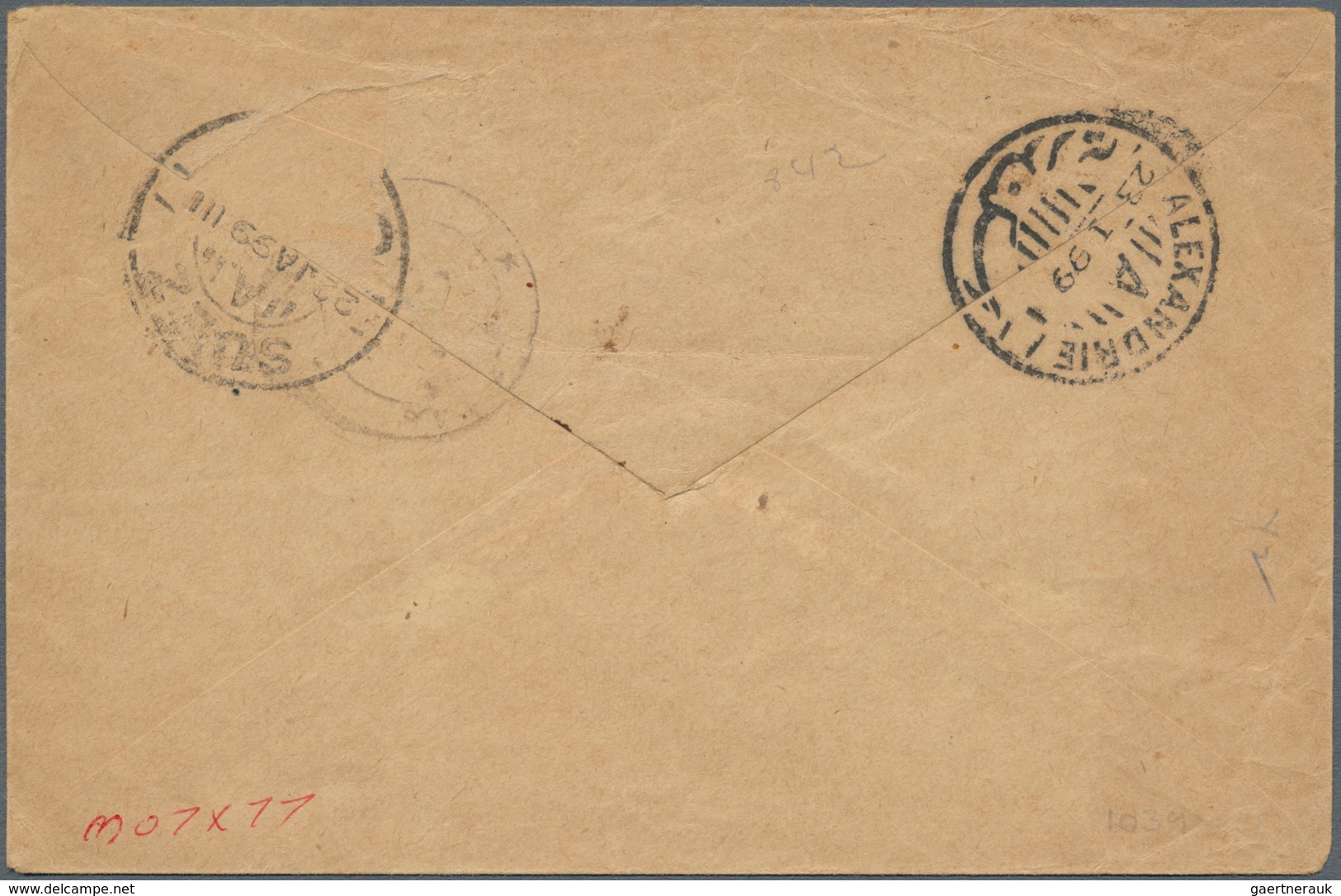 05313 Malaiische Staaten - Straits Settlements: 1899 Destination TURKEY: Cover From Singapore To Pera, Con - Straits Settlements