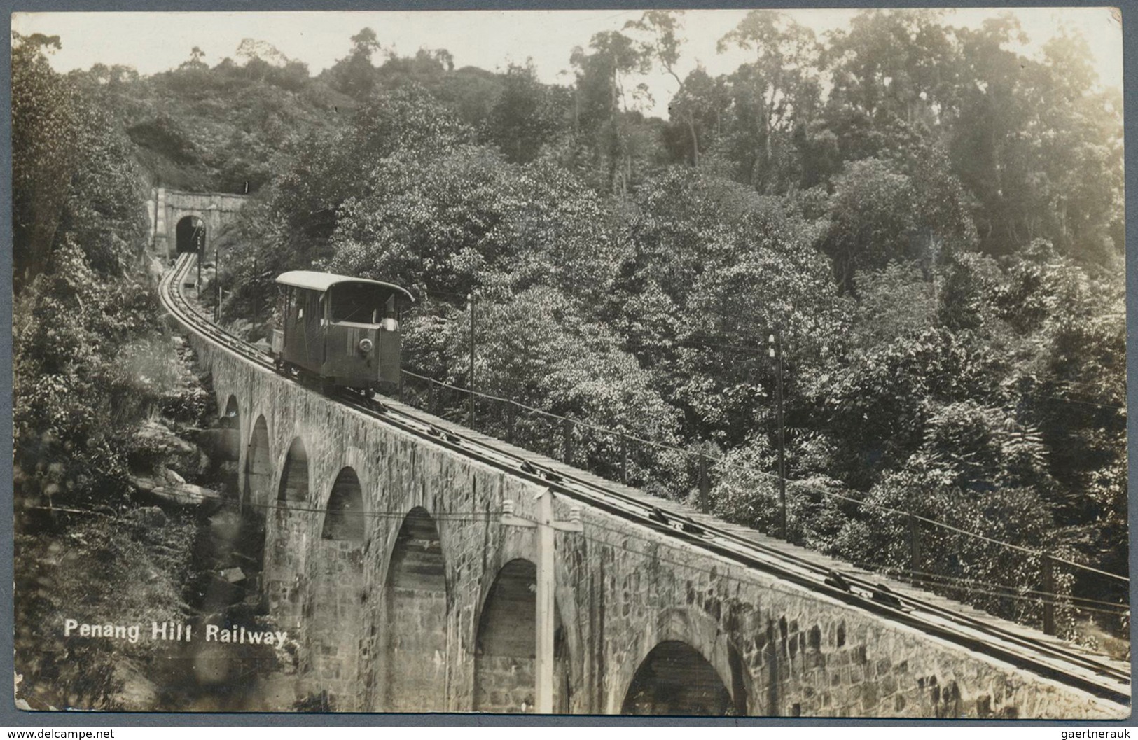 05385 Malaiische Staaten - Straits Settlements: 1925, Photo Card Showing "Penang Hill Railway" Addressed T - Straits Settlements