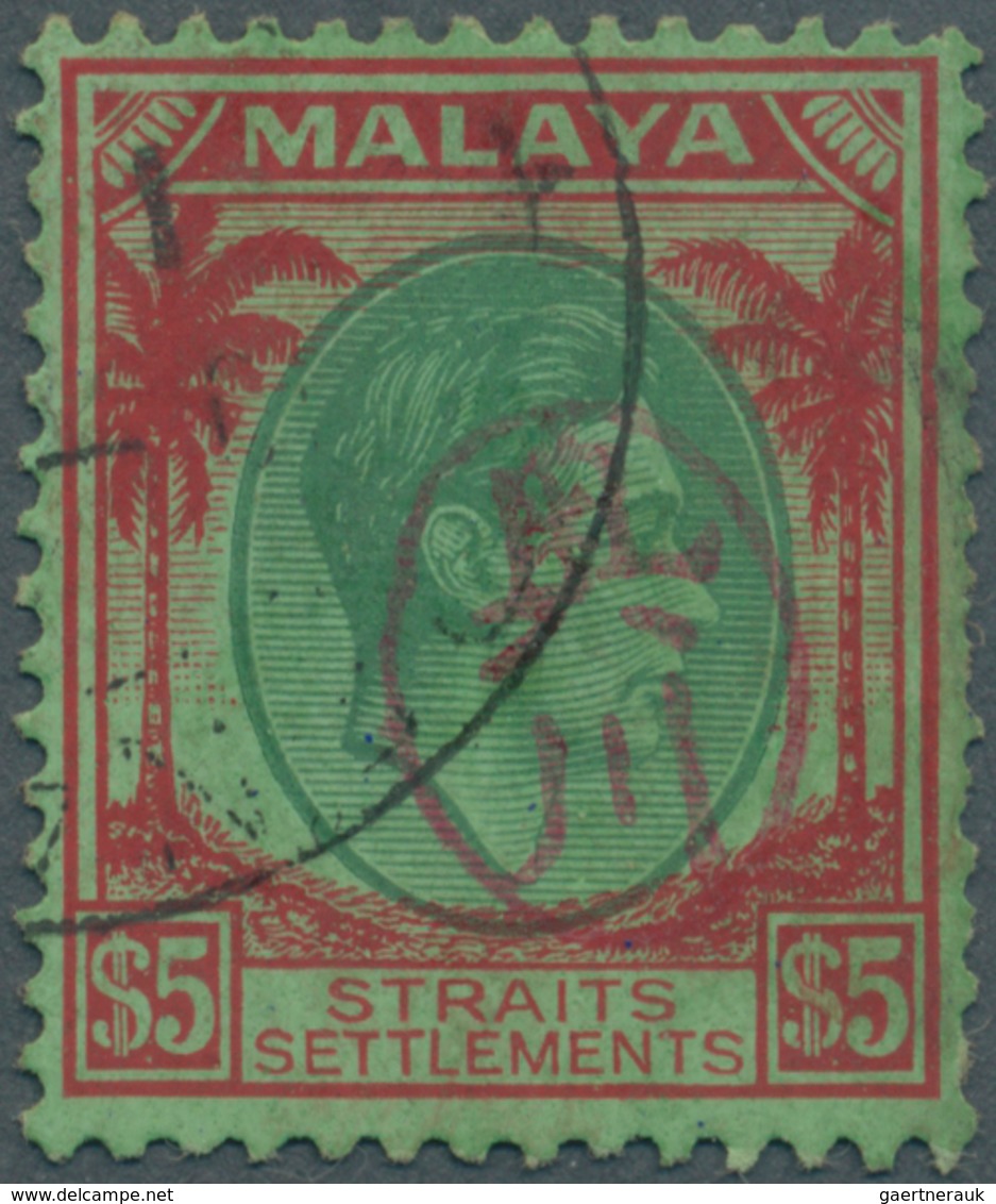 05520 Malaiische Staaten - Straits Settlements: 1942 Japanese Occupation, KGVI. $5 Green & Red/emerald Of - Straits Settlements