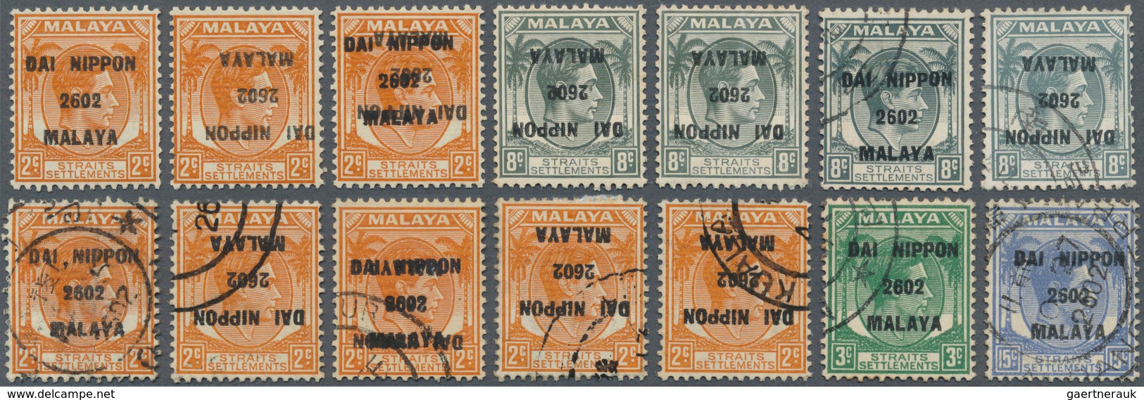 05537 Malaiische Staaten - Straits Settlements: Japanese Occupation, General Issues, 1942, KGVI Ovpt. "Dai - Straits Settlements