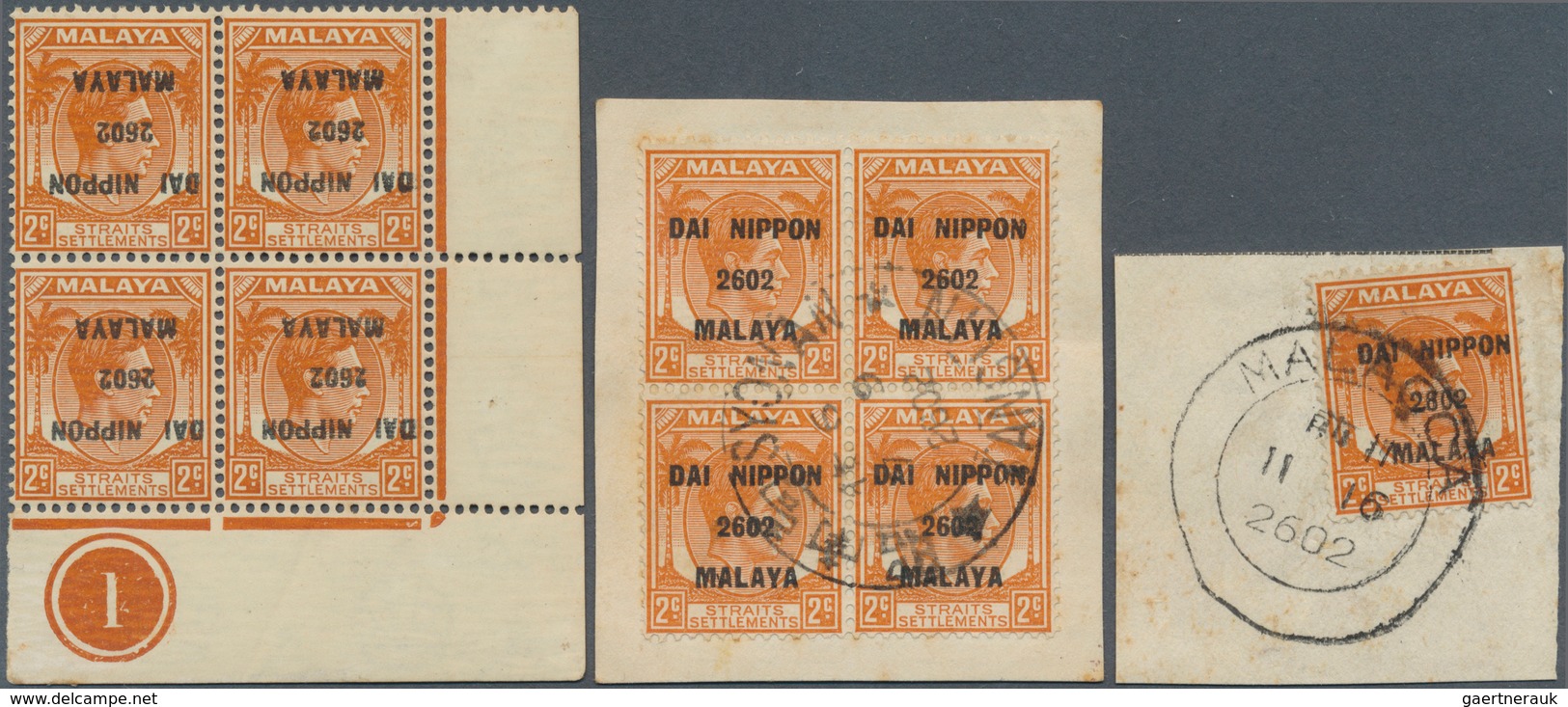 05537 Malaiische Staaten - Straits Settlements: Japanese Occupation, General Issues, 1942, KGVI Ovpt. "Dai - Straits Settlements